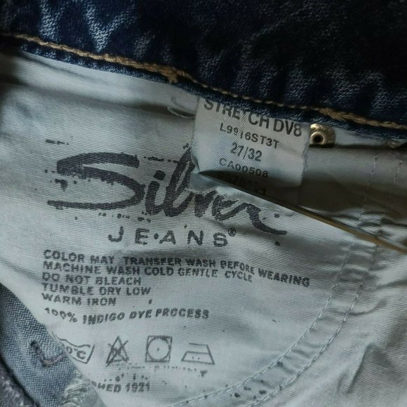Silver Jeans Stretch DV8 Womens 27/32 Mid Rise Boot Cut Light Wash Denim Jeans - Picture 10 of 12